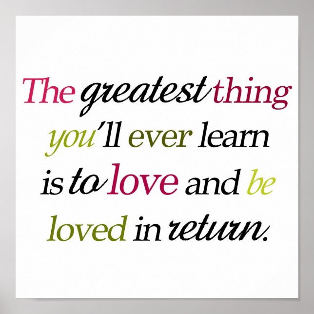 "The greatest thing..." Poster (Front)