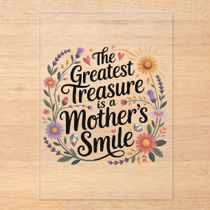 The Greatest Treasure Is A Mother's Smile Acrylic Invitations
