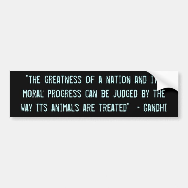 "The greatness of a nation..." Bumper Sticker (Front)