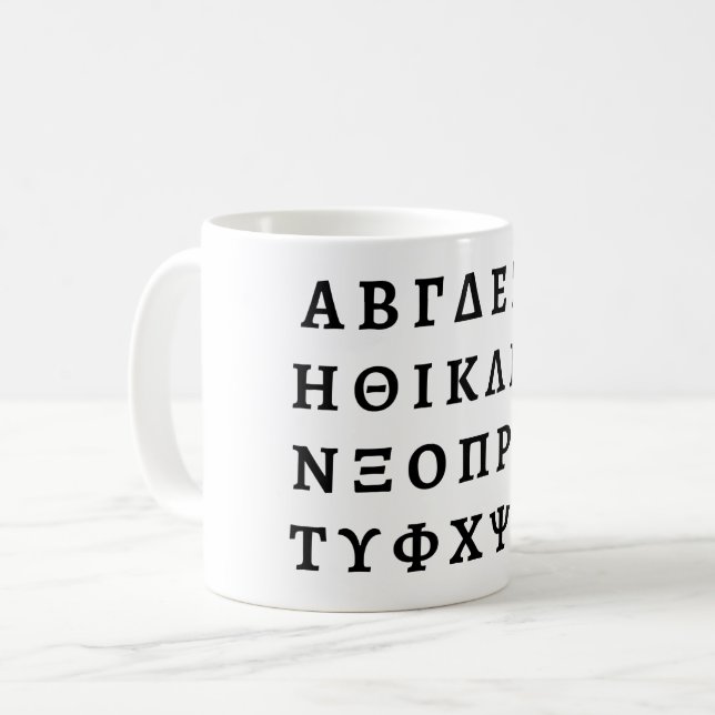The Greek Alphabet Coffee Mug (Front Left)