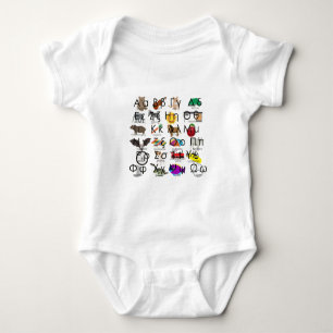 The Greek Alphabet Letters Words & Pictures Baby Bodysuit