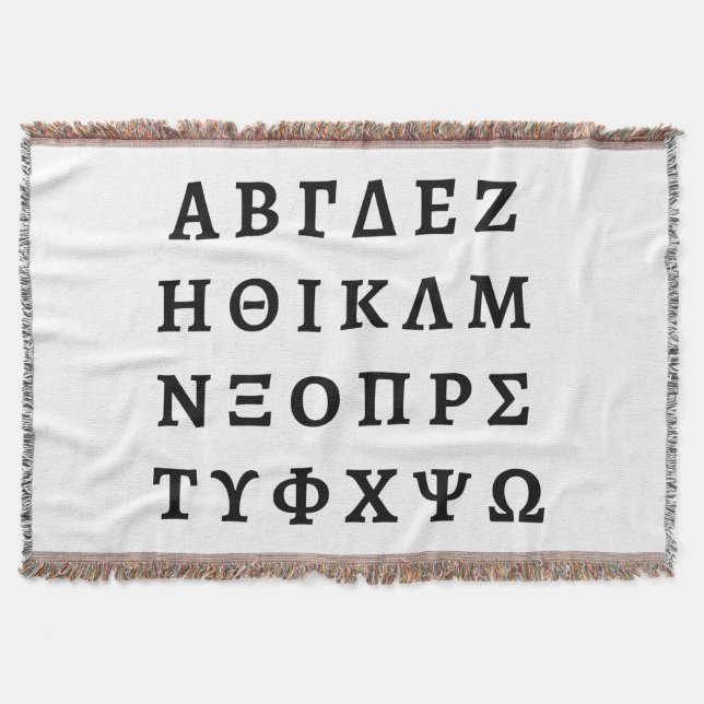 The Greek Alphabet Throw Blanket (Front)