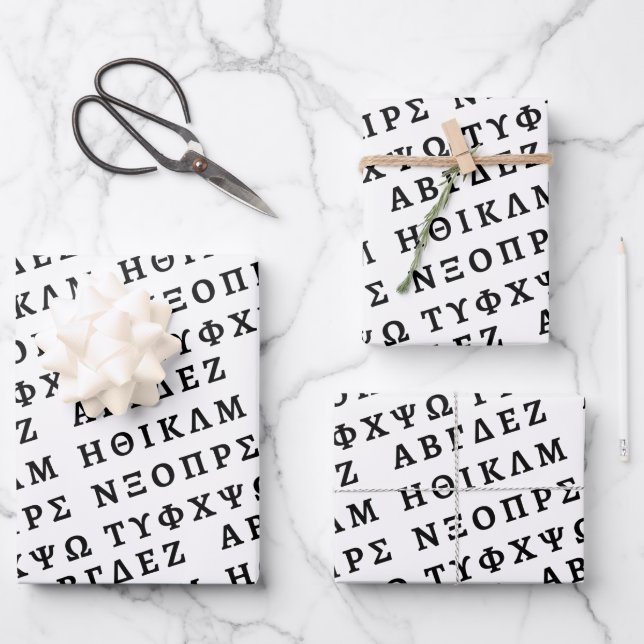 The Greek Alphabet Wrapping Paper Sheet (Front)