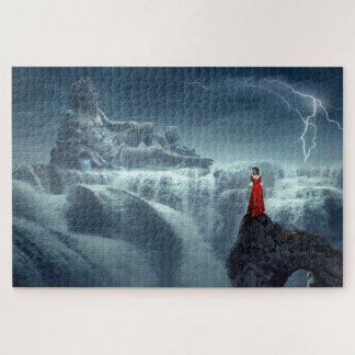 The Greek God and the Woman in Red Jigsaw Puzzle