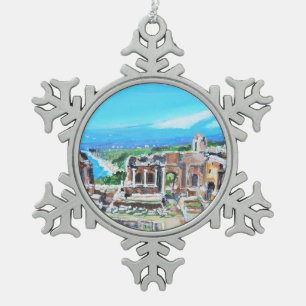 The Greek Theatre - Pewter Snowflake Ornament