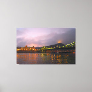The Green Bridge, Liberty Hill, Budapest, Hungary. Canvas Print