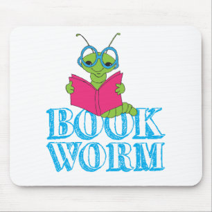 The Green Brilliant Cartoon Bookworm Book Worm Mouse Mat