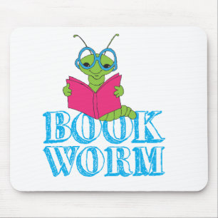 The Green Brilliant Cartoon Bookworm Book Worm Mouse Mat