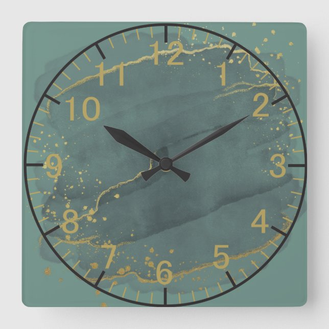 The Green Cactus 10.75" Square Wall Clock (Front)