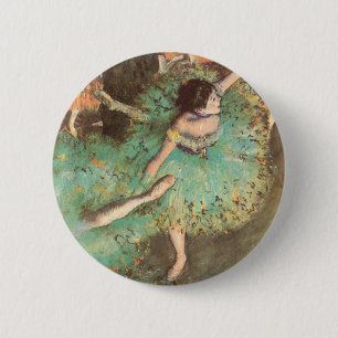 The Green Dancer by Edgar Degas, Vintage Ballet 6 Cm Round Badge
