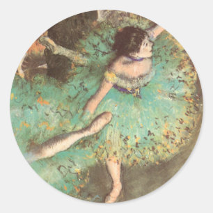 The Green Dancer by Edgar Degas, Vintage Ballet Classic Round Sticker