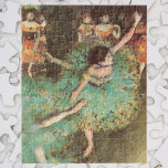 The Green Dancer by Edgar Degas, Vintage Ballet Jigsaw Puzzle<br><div class="desc">The Green Dancer (c 1880) by Edgar Degas is a vintage impressionist fine art portrait painting. Ballerinas performing and dancing on stage. The girl dancers are wearing matching green frilly tutu costume dresses. About the artist: Edgar Degas (1834-1917) is regarded as one of the founders of Impressionism although he preferred...</div>