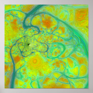 The Green Earth – Teal & Gold Tides Poster