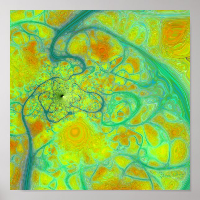 The Green Earth – Teal & Gold Tides Poster (Front)