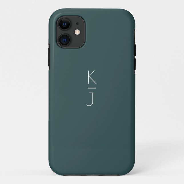 The Green Editable Monogram Case-Matte iPhone Case (Back)