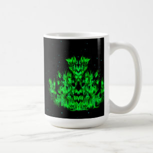 The green Flame Monster in The Starlight Sky Coffee Mug