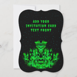 The green Flame Monster in The Starlight Sky Invitation