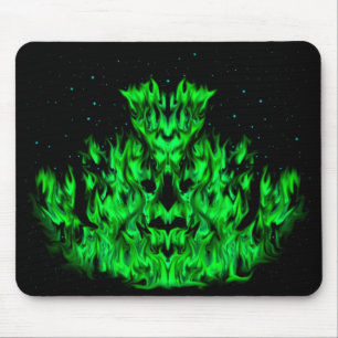 The green Flame Monster in The Starlight Sky Mouse Mat