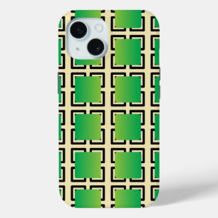 The Green Gradient Squares  iPhone 15 Case