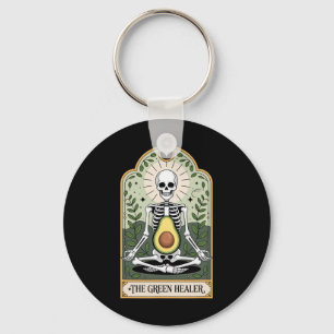 The Green Healer Skeleton Avocado Yoga Mystic Key Ring