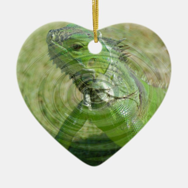 The Green Iguana Ceramic Tree Decoration (Front)