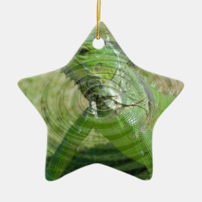 The Green Iguana Ceramic Tree Decoration (Front)