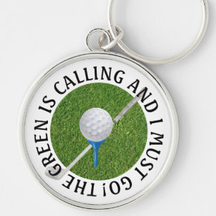 The Green Is Calling Button Keychain