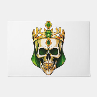 The Green King Skull with a Jewelled Crown Doormat