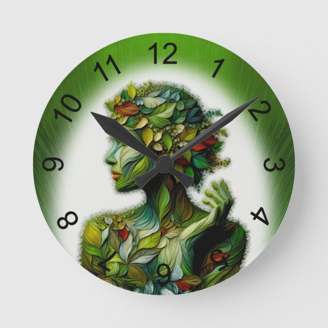 The Green Lady Round Clock (Front)