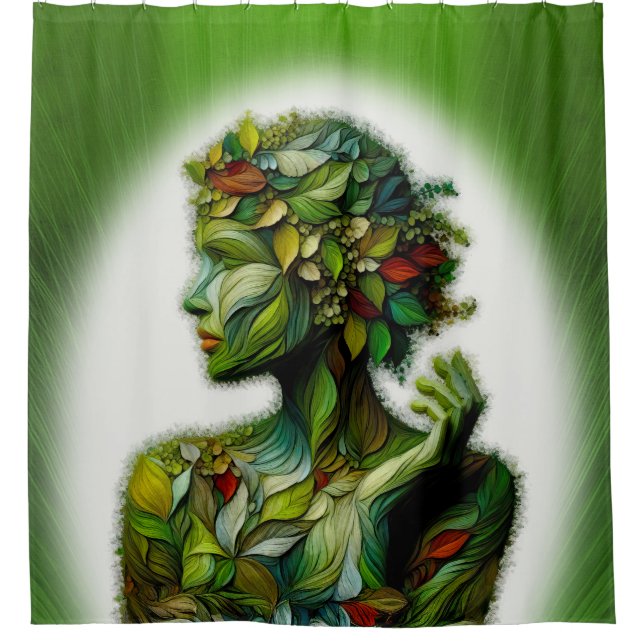 The Green Lady Shower Curtain (Front)