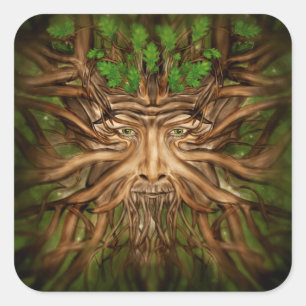 The Green Man - Spring Square Sticker