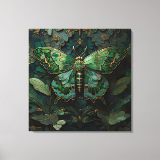 The Green Monarch - Butterfly Digital Art Canvas Print