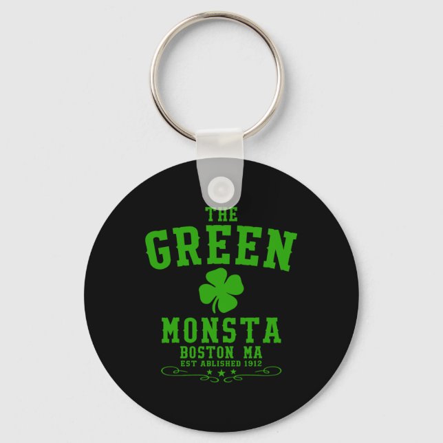 The Green Monsta Clic St Patricks Day Boston Name  Key Ring (Front)