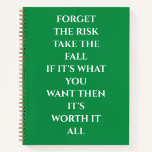 The Green Motivational Quote notebook