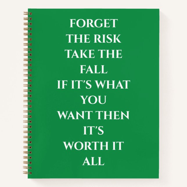 The Green Motivational Quote notebook (Front)