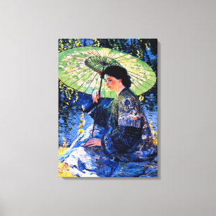 The Green Parasol, a Guy Rose Painting Canvas Print