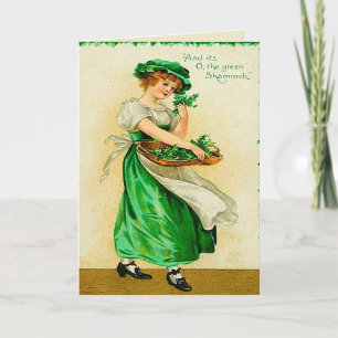 The Green Shamrock Vintage St. Patrick's Day Card