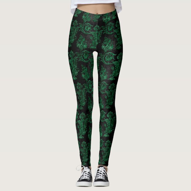 The Green Velvet  Series Design 10  Leggings (Front)