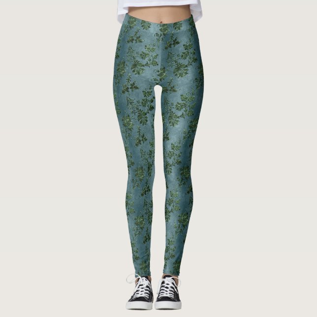 The Green Velvet  Series Design 11  Leggings (Front)
