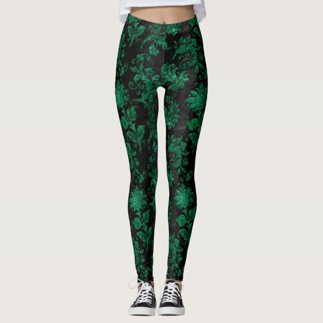 The Green Velvet  Series Design 9  Leggings (Front)