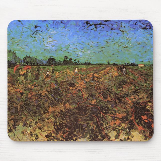 The Green Vineyard by Vincent van Gogh Mouse Mat (Front)