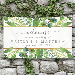The Greenery & Gold Wedding Collection Banner