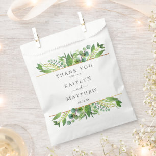 The Greenery & Gold Wedding Collection Favour Bags
