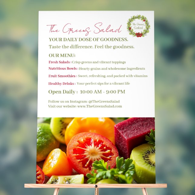 The Greens Salad Acrylic Sign (Neutral)