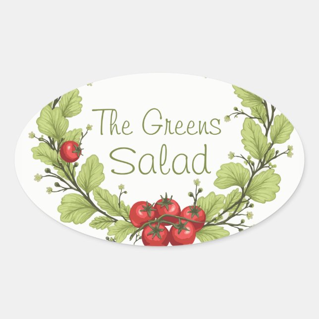 The Greens Salad Oval Sticker (Front)