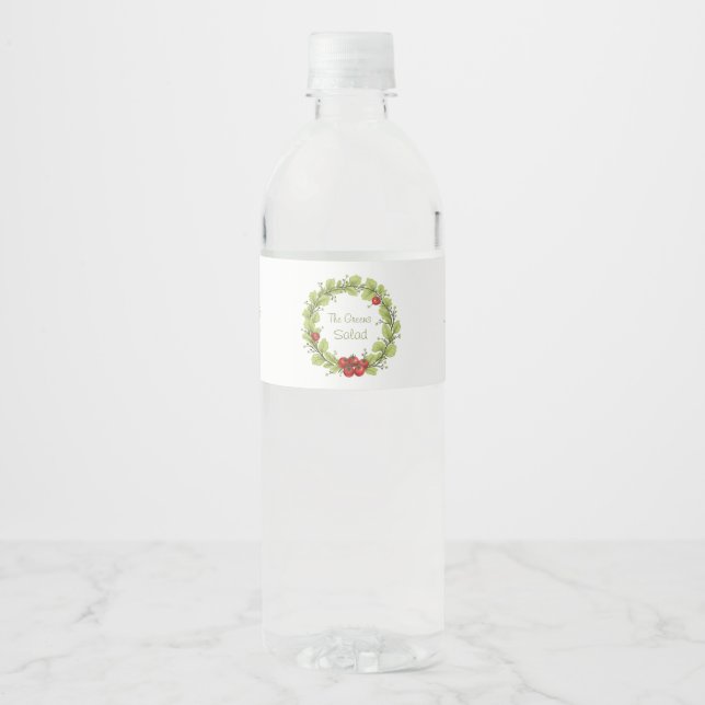The Greens Salad Water Bottle Label (Front)