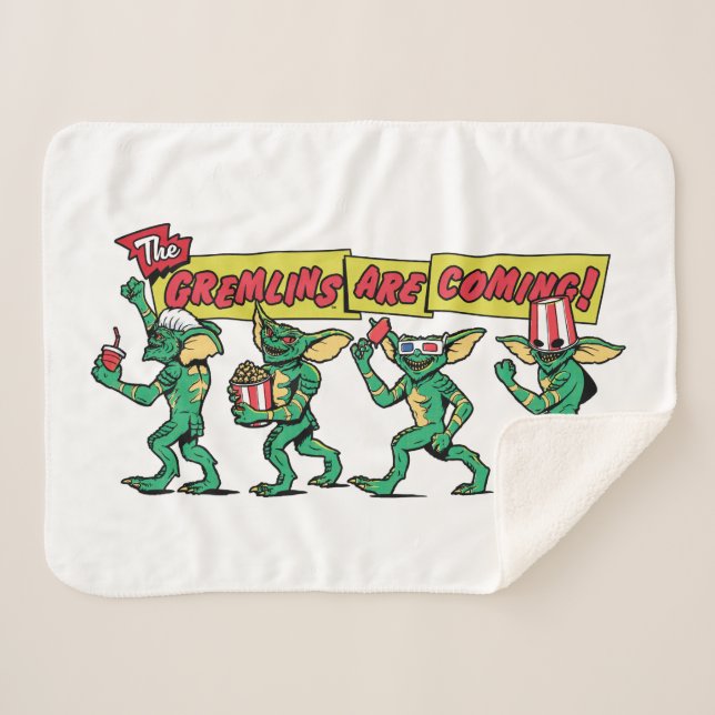 The Gremlins™ Are Coming Sherpa Blanket (Front (Horizontal))