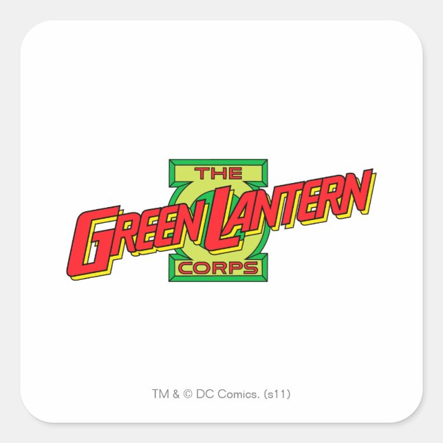 The Gren Lantern Corps Logo Square Sticker (Front)