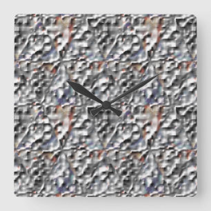 The grey hiding colour of square to triangle mosai wall clock