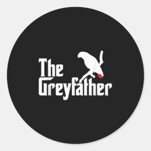 The Greyfather Funny African Grey Parrot Lovers Bi Classic Round Sticker
